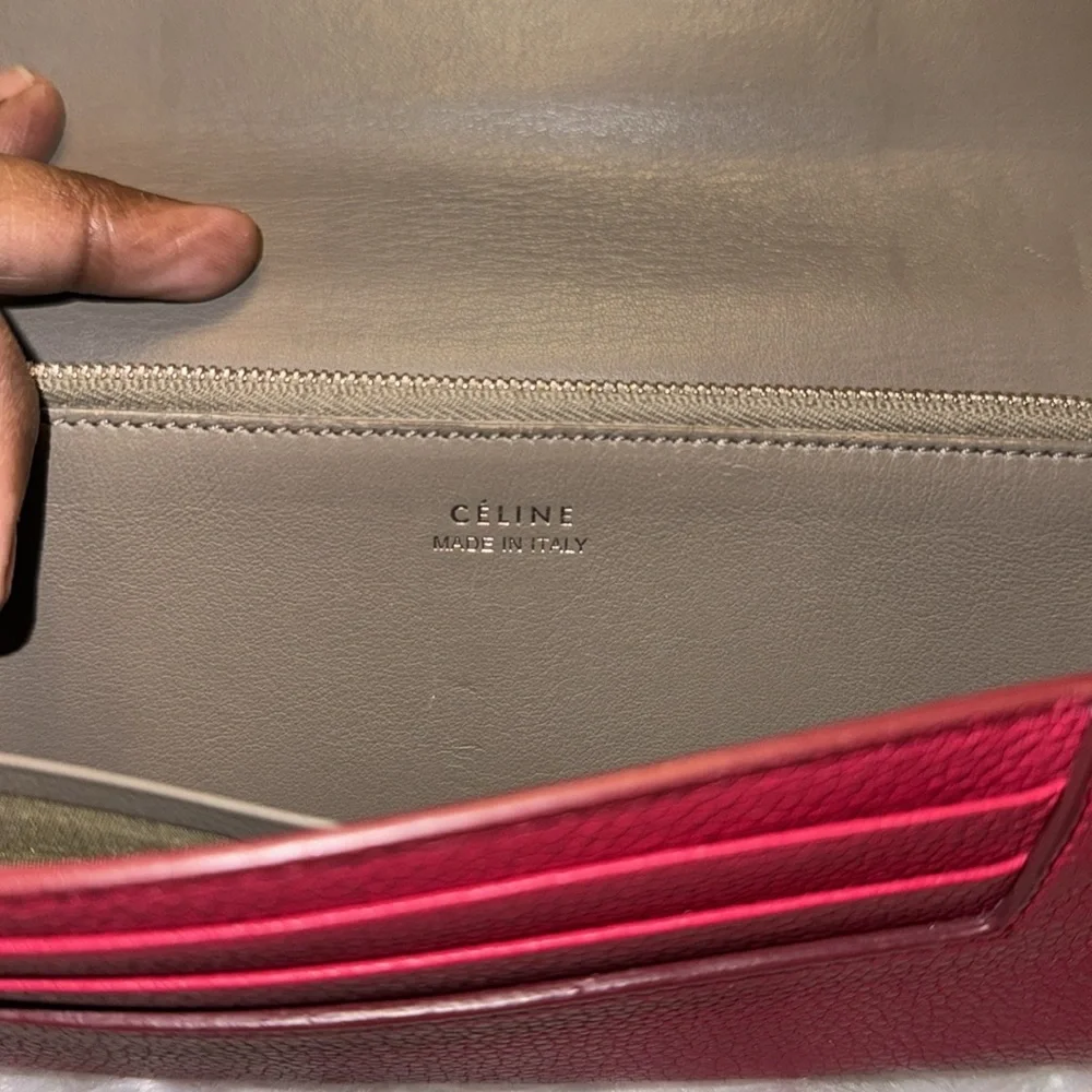 Celine Pink Drummed Leather Large Multifunction Flap Wallet NWT - Picture 13 of 17